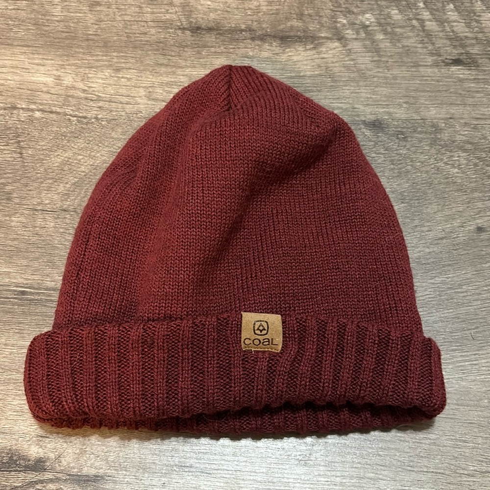 Coal maroon insulated fold beanie